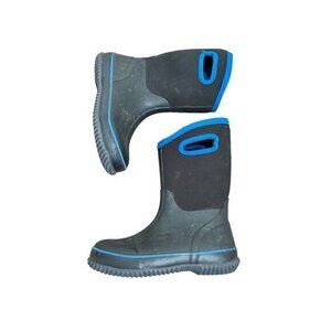 Childrens DSG Black & Blue Waterproof Rubber Boots